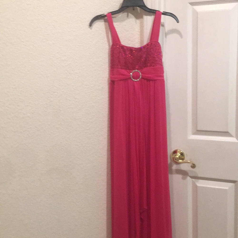 Girls long pink fancy dress